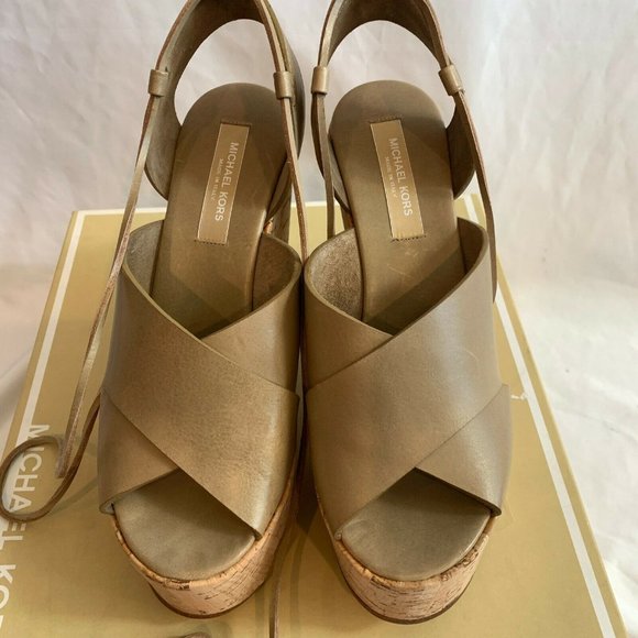 Michael Kors Collection MK 18044 Wedge Strappy Sandals size 38 US 8 $825 - Picture 3 of 7